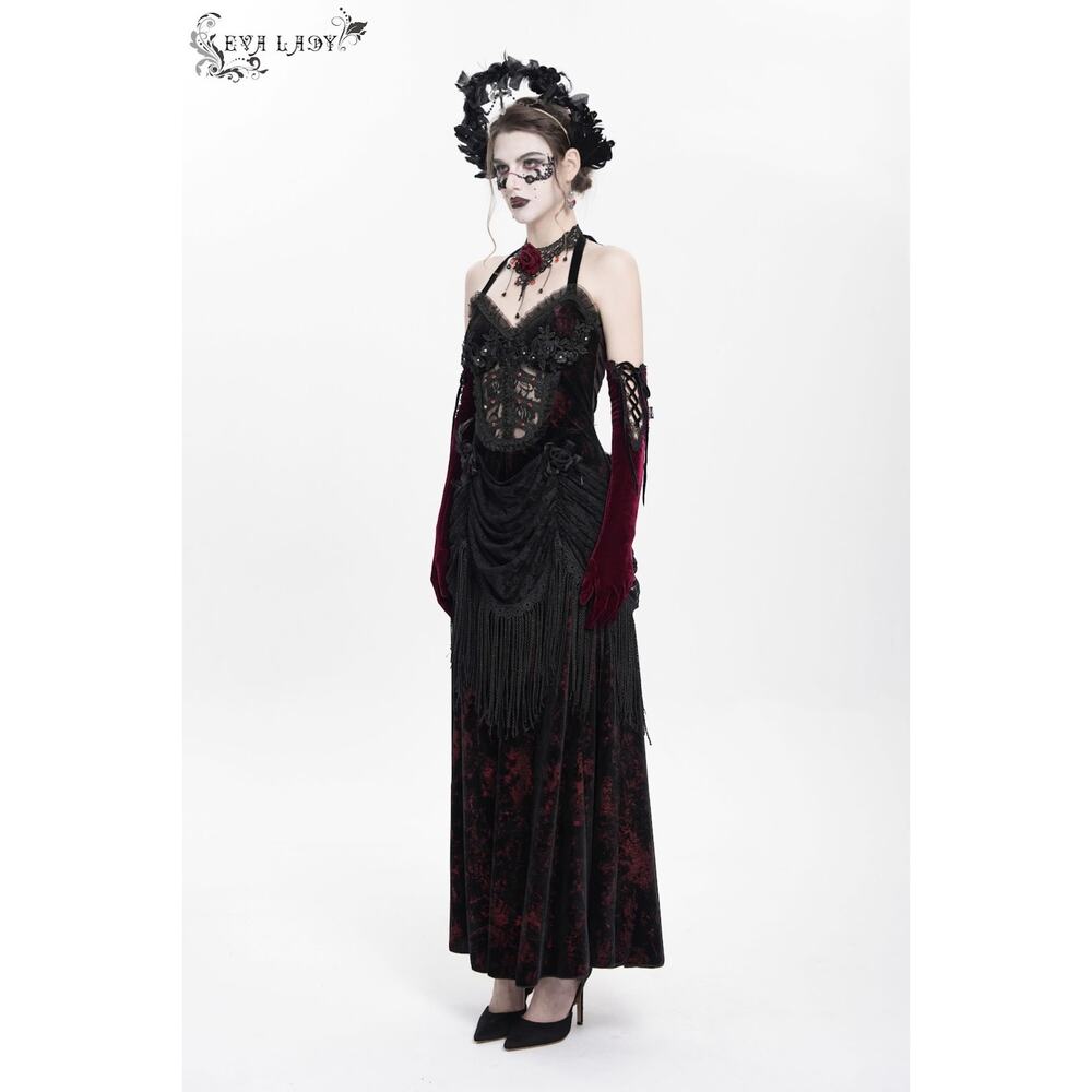 Devil Fashion Gothic Victorian Vampire Vkei Murderous Intents Velvet Dress - Picture 14 of 17